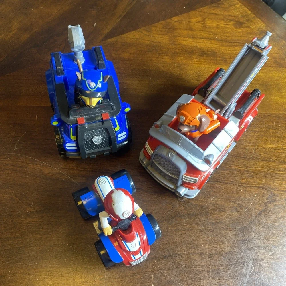 Paw Patrol Marshalls Rescue Set Of 3 With Figures Firetruck Emergency Vehicles
